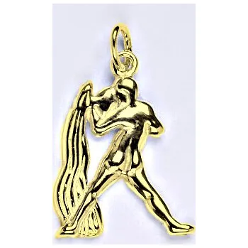 Přívěsek Zlatý přívěsek,znamení zvěrokruhu vodnář,žluté zlato,14 kt, P 982 (zlaté měsíční znamení)