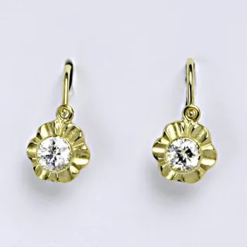 Náušnice Dětské náušnice zlaté s čirým zirkonem, žluté zlato NK 1381
