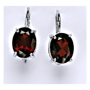 Drahý kámen Zlaté náušnice ,přírodní granát, bílé i žluté zlato - NK 1242