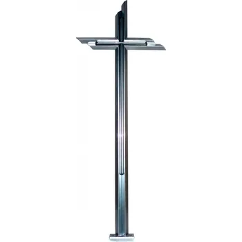 Smuteční dekorace Hřbitovní kříž, barva nerez, typ 105