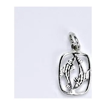 Přívěsek Zlatý přívěsek, znamení zvěrokruhu ryby, bílé zlato,14 kt, P 730