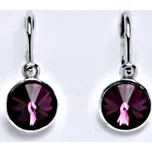 Dětské náušnice, bílé zlato, kolečka se Swarovski krystalem barva Ametyst NK 1336
