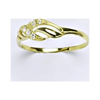 Prsten Zlatý prsten se zirkony, žluté zlato 14 ct, váha 1,31 g, T 1414 v.v