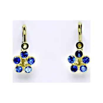 Náušnice Dětské zlaté naušnice se spinely,žluté zlato,kytička