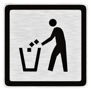 Informační tabulka Pelisport Piktogram Odpadkový koš 8 x 8 cm