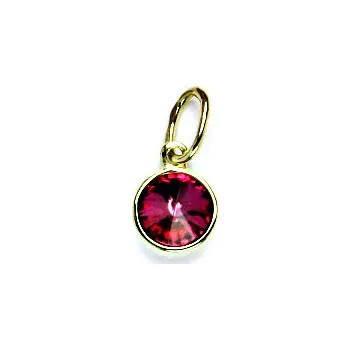 Přívěsek Zlatý přívěsek , Swarovski krystal fuchsia, žluté zlato - P 1336 (Swarovski krystal 5 mm)