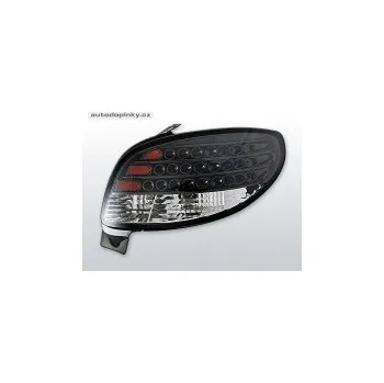 Zadní světlomet Zadní světla, lampy LED Peugeot 206, 1998-2007, čiré/černé
