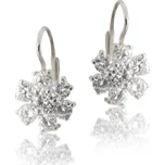 Zlaté náušnice kytička , čiré zirkony , bílé i žluté zlato - VE 24