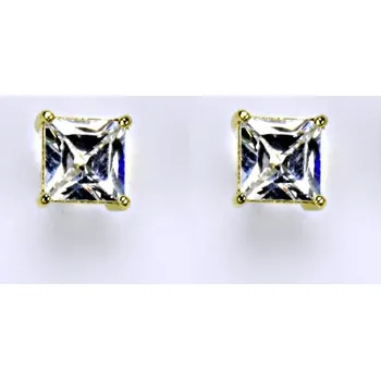 Náušnice Zlaté náušnice, žluté zlato, náušnice s čirým zirkonem - VE 131