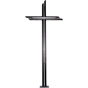 Smuteční dekorace Ocelový kříž, měděná antika typ 108