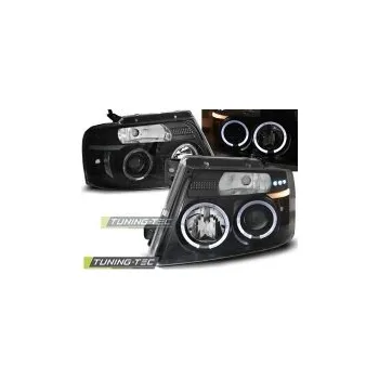 Osvětlení automobilu Přední světla Ford F-150 MK11, 2004-2008, Angel Eyes, černé black SLEVA 15%