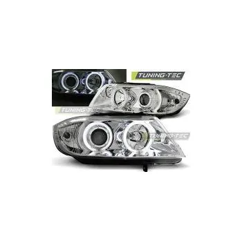 Přední světlomet Přední světla BMW E90, E91, 2005-2008, Angel Eyes, chrom, s motorkem SLEVA 20%