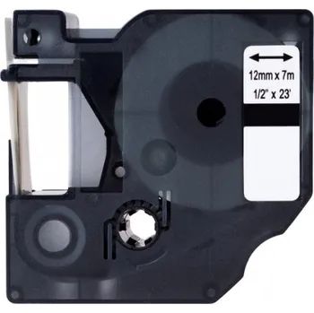 Pásek do tiskárny Kompatibilní páska s Dymo 45021, S0720610, 12mm x 7m bílý tisk / černý podklad