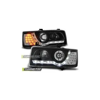 Přední světlomet Přední světla Volkswagen T4, 1990-2003, LED Daylight, černé black + LED blinkr SLEVA 15%