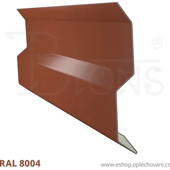 Střešní lemovaní Krycí lišta typ A rš 80 cihlově červená