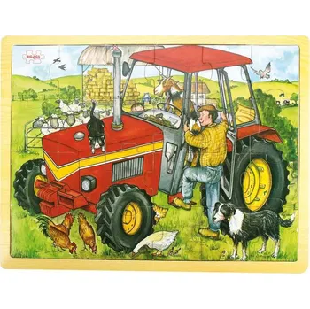 puzzle pro nejmenší Bigjigs Toys Traktor 24 dílků
