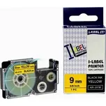 Kompatibilní páska Casio XR-9YW1, 9mm x 8m černý tisk / žlutý podklad