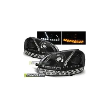 Přední světlomet Přední světla Volkswagen Golf 5, 2003-2009, LED Daylight, černé black s LED blinkrem