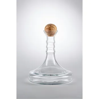 Karafa na víno Rubellum 1l Olivové dřevo - "Květ života" (na víno)