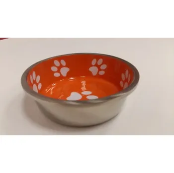 Miska pro psa Miska TLAPKY oranž. 0,275l/12,5cm