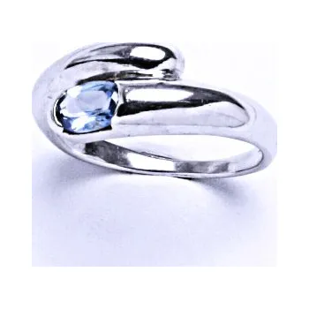 Prsten Stříbrný prsten se syntetickým akvamarínem VR 289