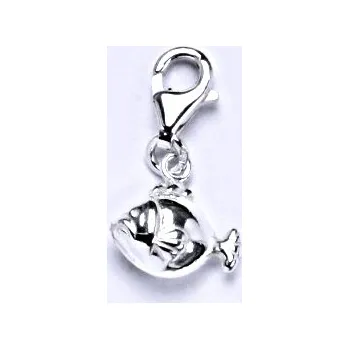 Přívěsek Stříbrný přívěšek s karabinou, ryba, přívěšek ze stříbra P 727