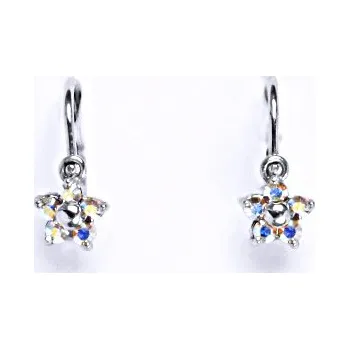 Náušnice Dětské náušnice stříbrné se Swarovski AB krystalem,pomněnka, NK 1391 SW