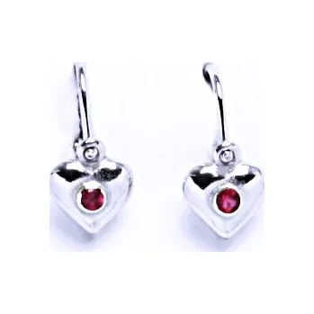 Náušnice Dětské naušnice s rubínem stříbrné, NK 1327