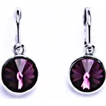 Stříbrné dětské náušnice s krystalem Swarovski Ametyst NK 1336