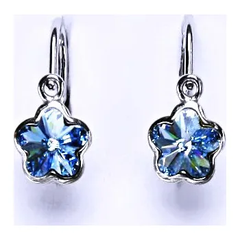 Náušnice 1 Stříbrné dětské náušnice s krystalem Swarovski (barva Akvamarine)NK 1297