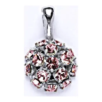 Přívěsek Stříbrný přívěšek se Swarovski krystaly light rose,půlkoule,P 1337