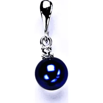 Přívěsek stříbrný šperk s umělou modrou perlou přívěšek P 1207/22