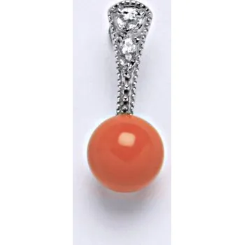 Přívěsek Stříbrný přívěšek Swarovski perla coral P 1241