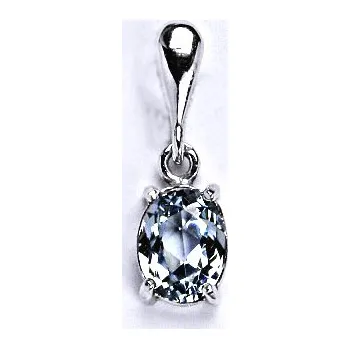 Přívěsek Stříbrný přívěsek se syntetickým akvamarínem 8x6 mm, P 1245