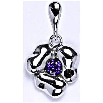 Přívěsek Stříbrný přívěsek se syntetickým ametyst,přívěsek ze stříbra, P 1476/22