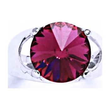 Prsten Stříbrný prsten s krystalem Swarovski Rivoli (barva Fuchsia)T 1188