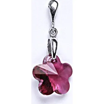 Přívěsek Stříbrný přívěšek s krystalem Swarovski fuchsie,šperk,přívěšek ze stříbra, P 1313/22