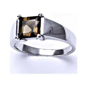 Prsten Stříbrný prsten, přírodní záhněda, prstýnek ze stříbra, T 1404