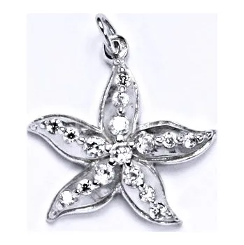 Přívěsek Stříbrný přívěšek s čirými zirkony, hvězdice, P 1424