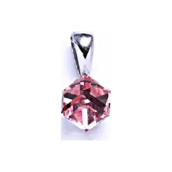 Přívěsek Přívěsek s krystalem Swarovski (Light Rose 6x6 mm)P1230