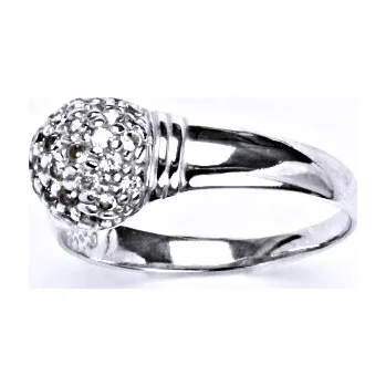 Prsten Stříbrný prsten s čirými zirkony, prsten ze stříbra T 1413