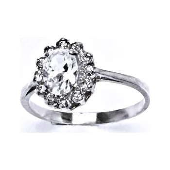 Prsten Stříbrný prsten, čiré zirkony, prstýnek ze stříbra VR247