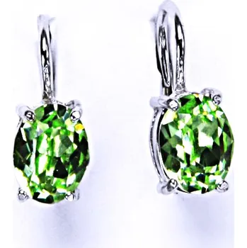 Náušnice Stříbrné náušnice, krystal Swarovski, chryzolit, šperky s krystaly, NK 1245