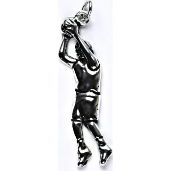 Přívěsek Stříbrný přívěsek basketbalista s patinou, přívěsek ze stříbra, P 252