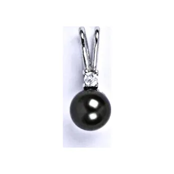 Přívěsek Stříbrný přívěšek se Swarovski black perlou 6 mm, P 1243
