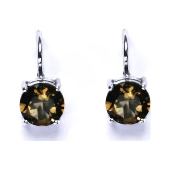 Náušnice Stříbrné náušnice, přírodní záhněda, stříbro, NK 1252