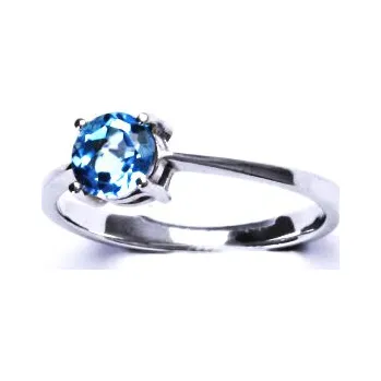 Prsten Stříbrný prsten,přírodní topaz swiss,prstýnek ze stříbra, T 1250