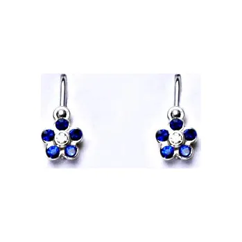 Náušnice Stříbrné náušnice, syntetický spinel, kytička, dětské náušnice, NK 1384
