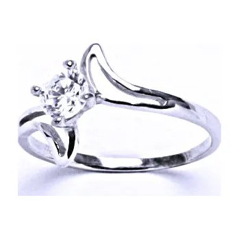 Prsten Stříbrný prsten , čirý zirkon - T 1165 (Stříbrný prsten se zirkonem)