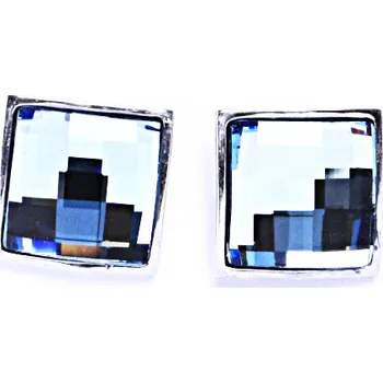 Náušnice 1 Stříbrné náušnice na šroubek s krystaly Swarovski (Akvamarín)NŠ 1305